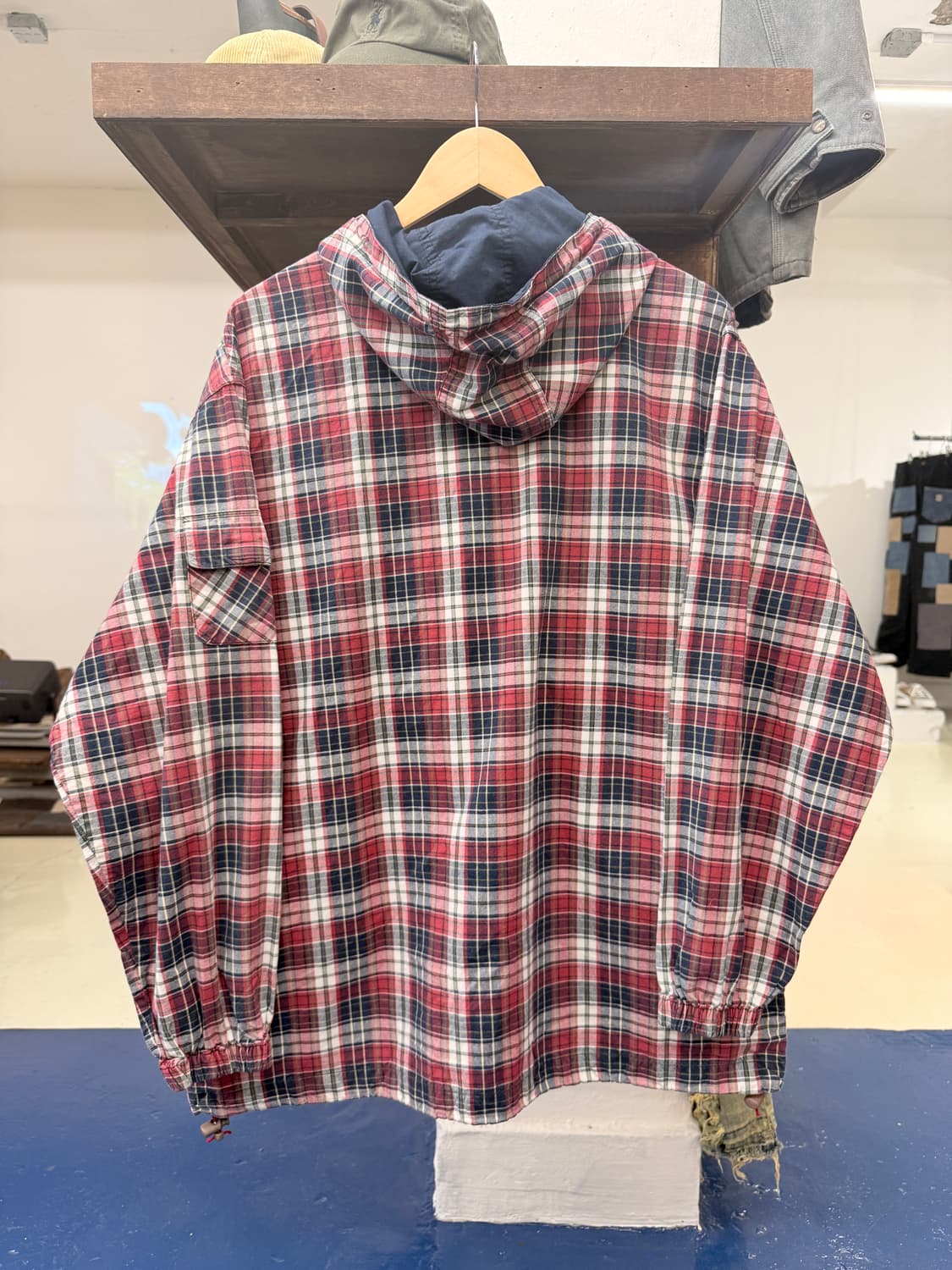 1990s Lee 리 쌍바울 체크 후드자켓 상품이미지5