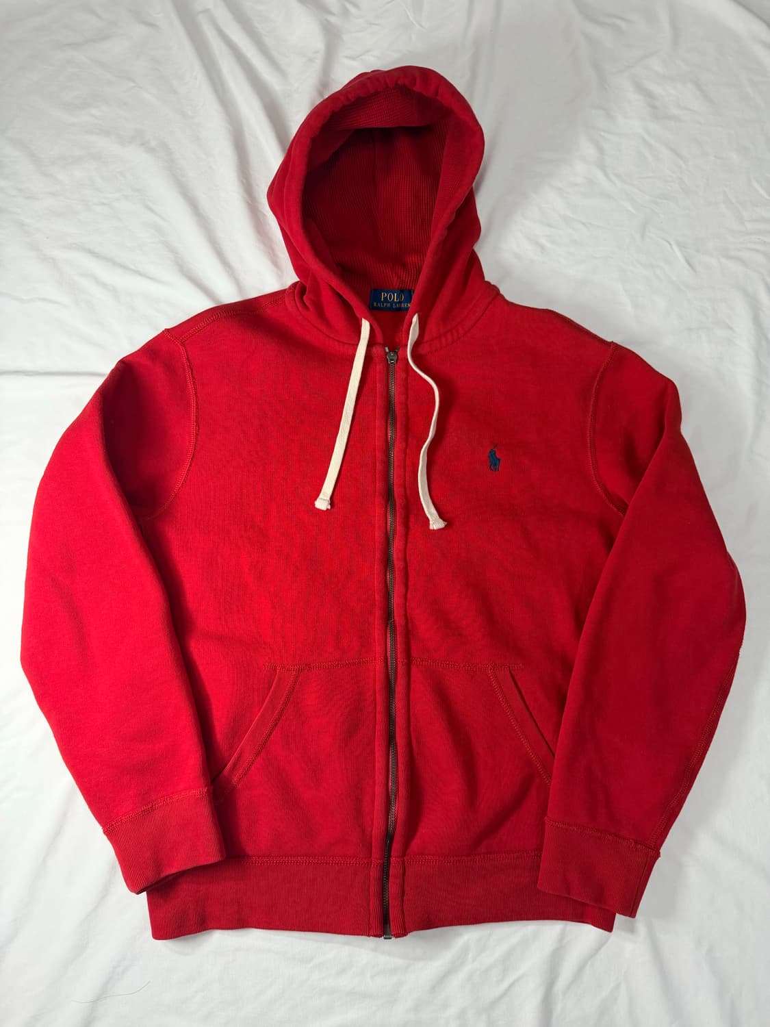 폴로 랄프로렌 써멀와플 후드집업 레드 상품이미지1