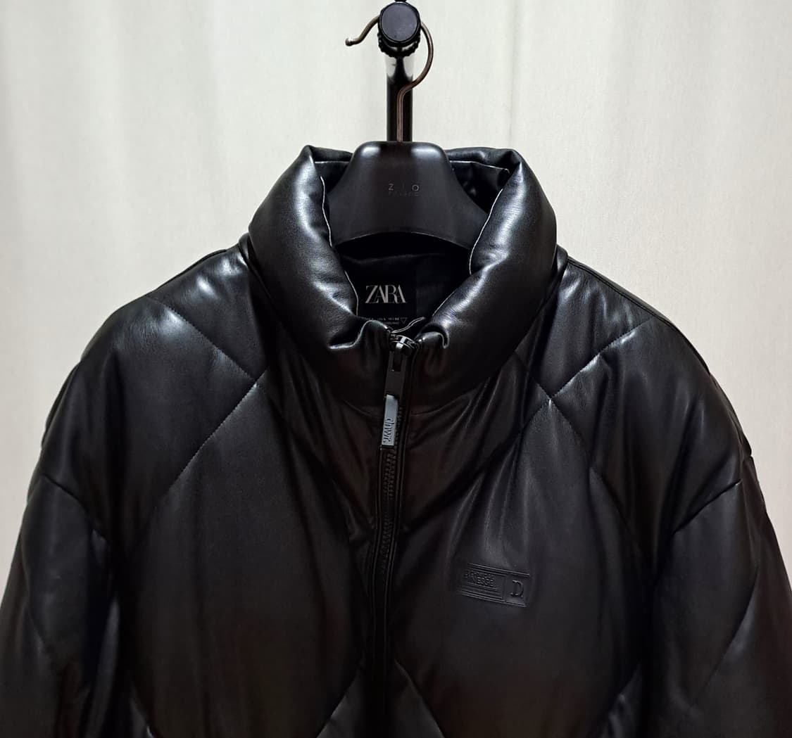 (택포) ZARA 페이크 레더 빅퀼팅 패딩 자켓 L A922 상품이미지2
