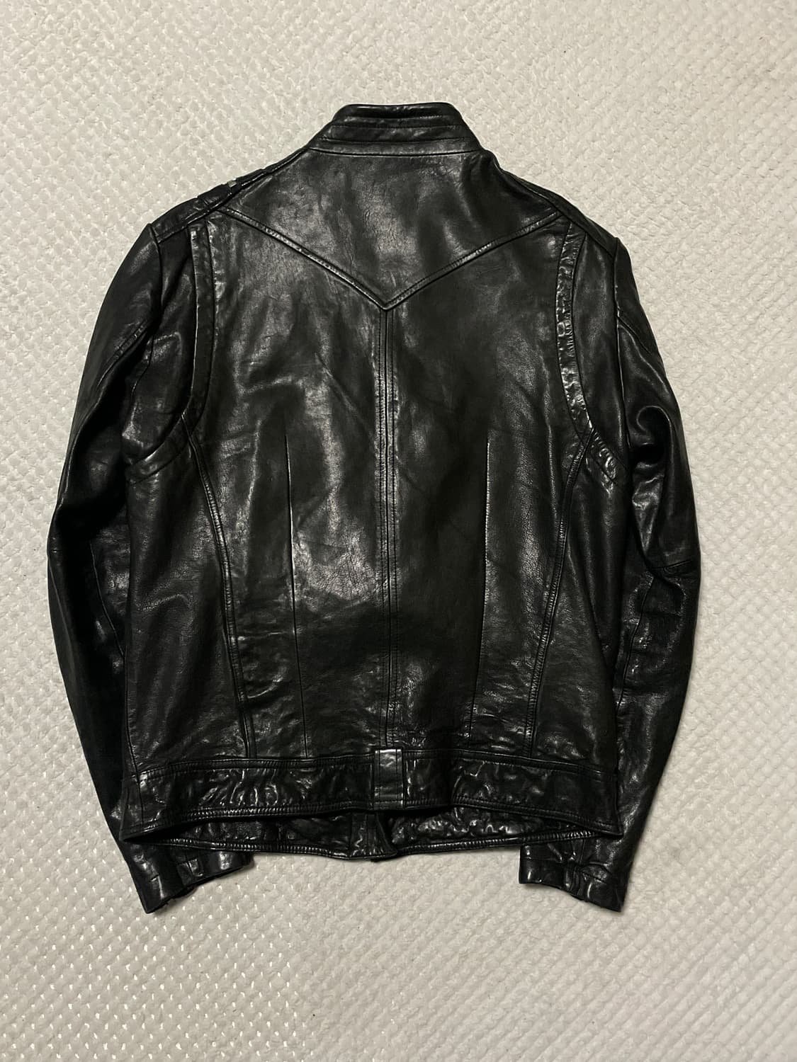 광희시장 웨스턴 무드 램스킨 양가죽 절개 레더 자켓 상품이미지2