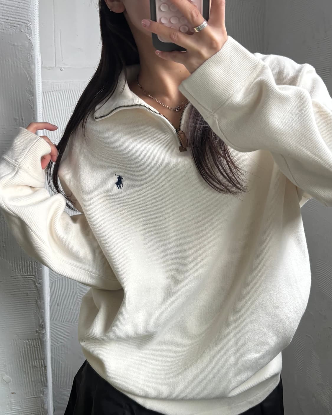 Polo 폴로 랄프로렌 아이보리컬러 니트 하프집업  상품이미지1