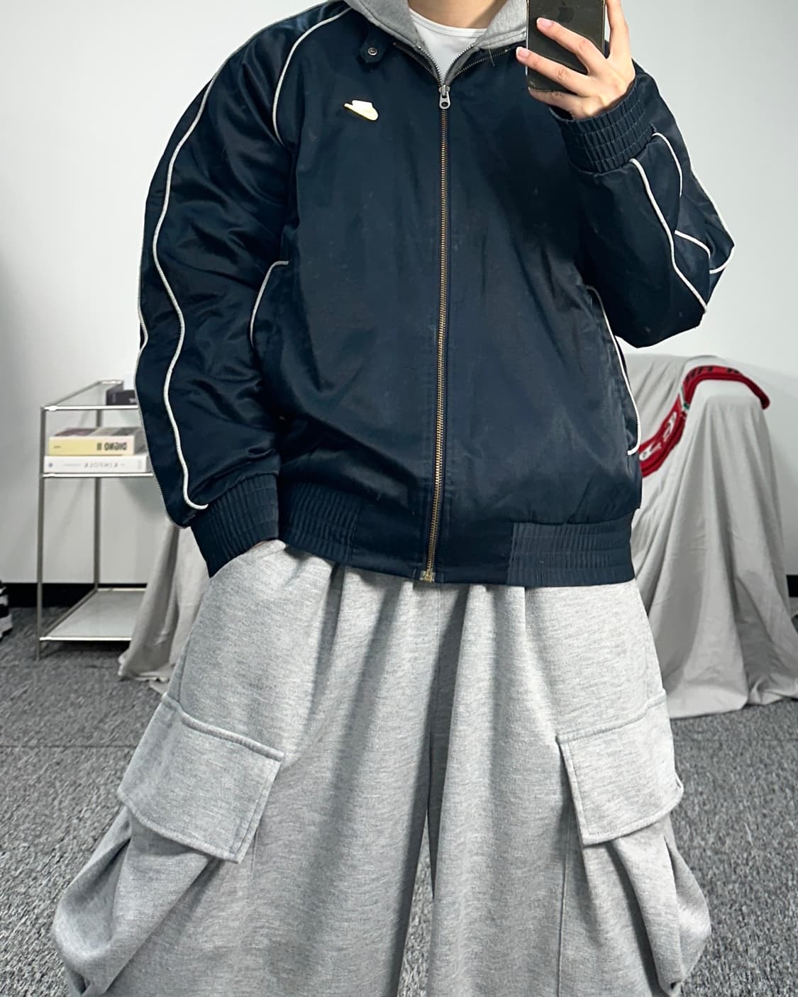 나이키 금장로고 네이비 트랙 자켓 XL 상품이미지3