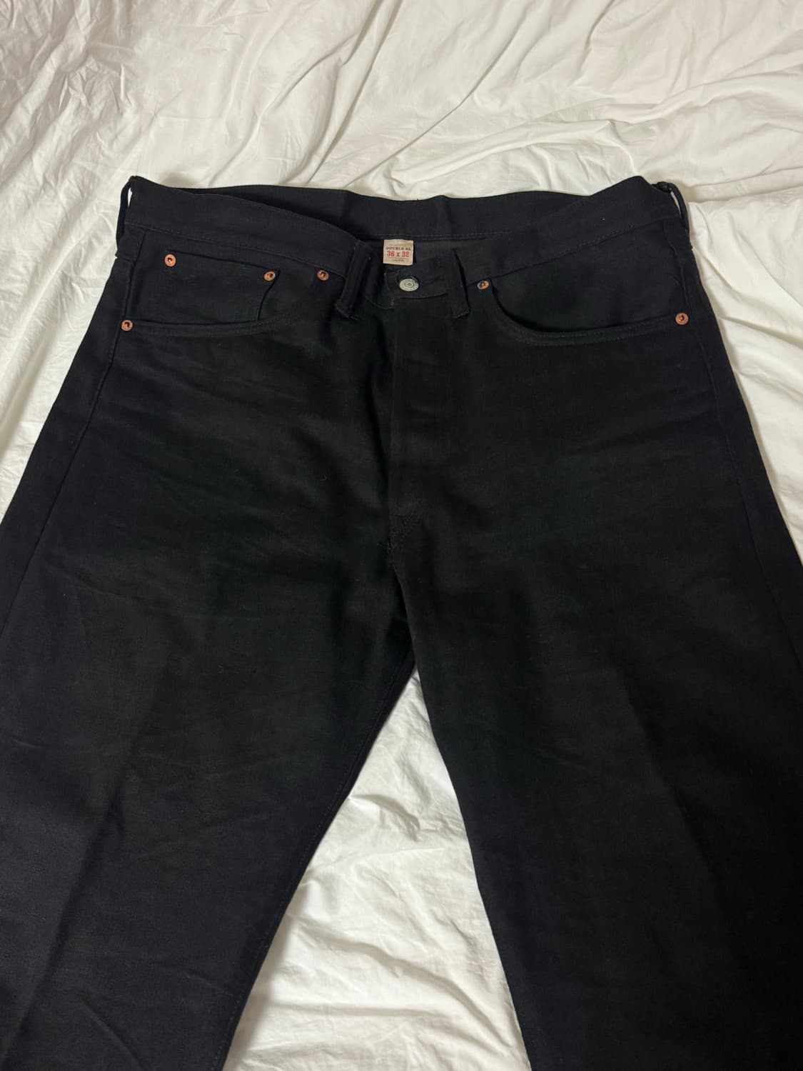36x32 더블알엘 비티지파이브포켓 데님 블랙온 블랙 상품이미지1