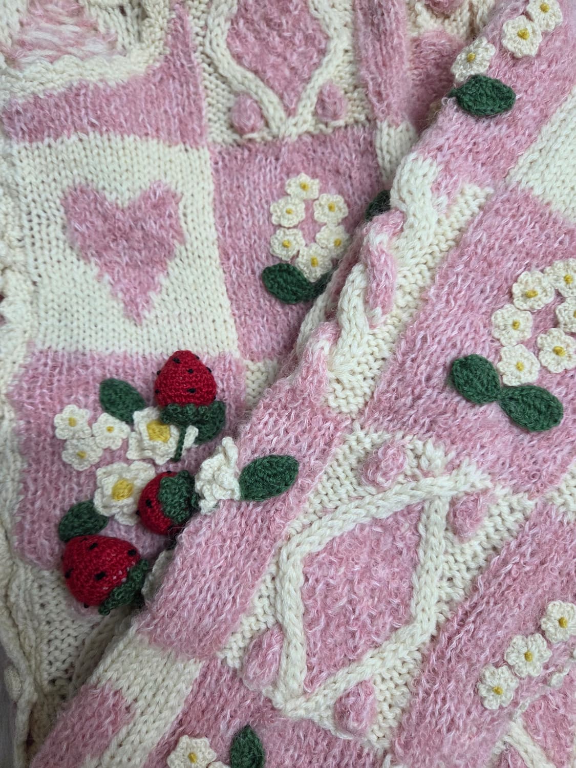 딸기꽃 패치워크 가디건 상품이미지4