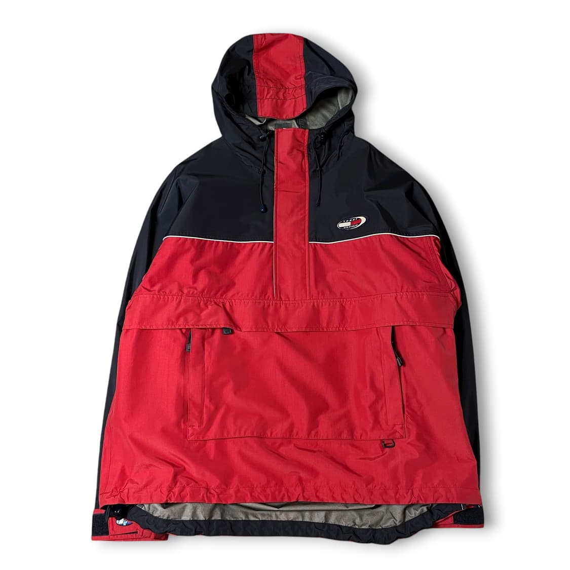 타미힐피거 레드 네이비 아노락 앞포켓 나일론 바람막이 자켓 2XL 상품이미지1