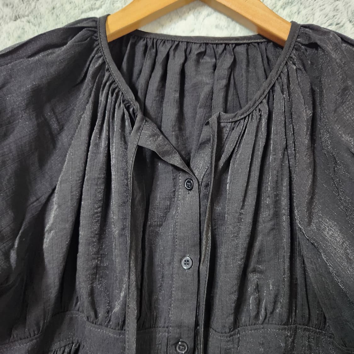 248A [F] 여성 블랙 블라우스 상품이미지2