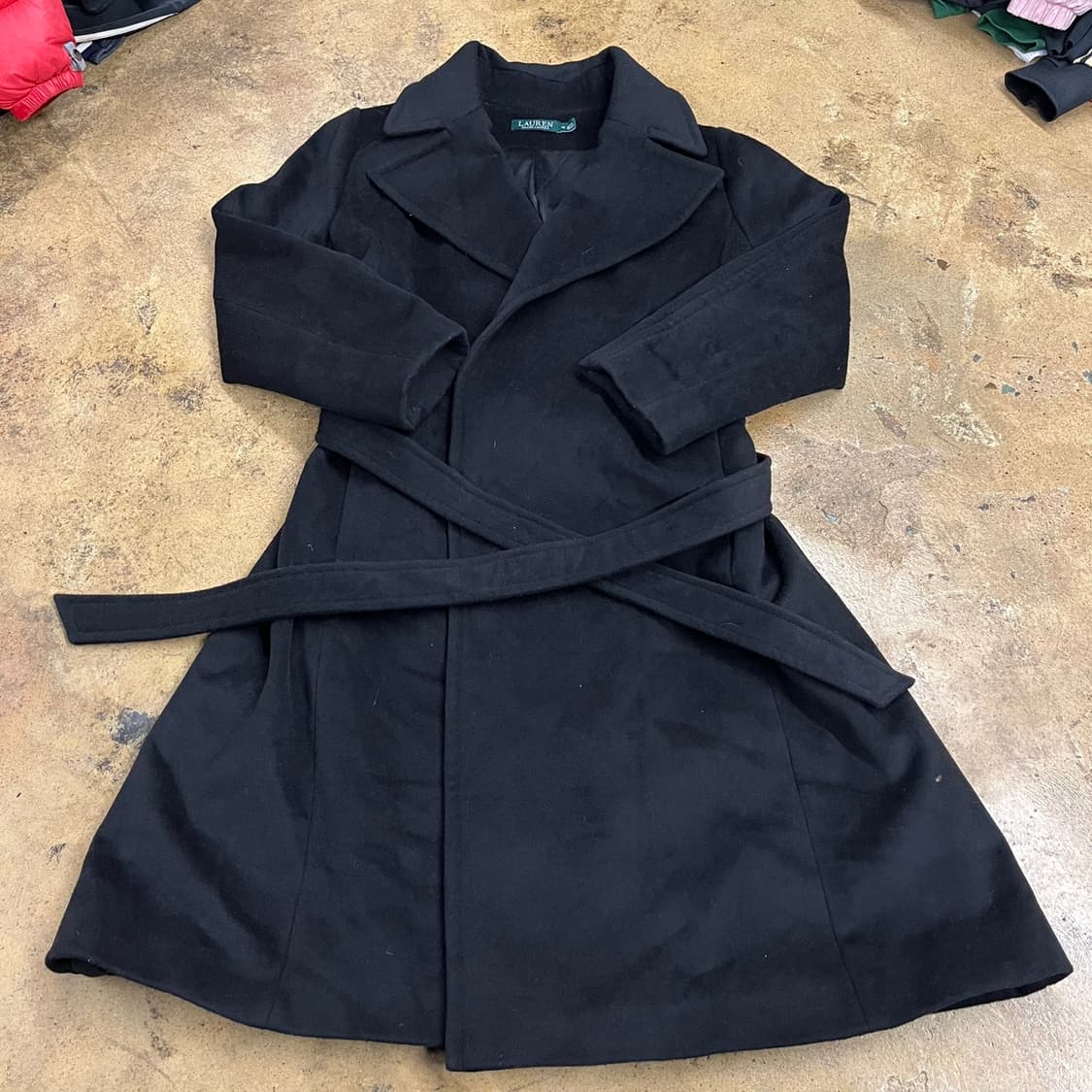 [정품/16] 로렌 랄프로렌 벨티드 롱 코트 블랙 b17 상품이미지2