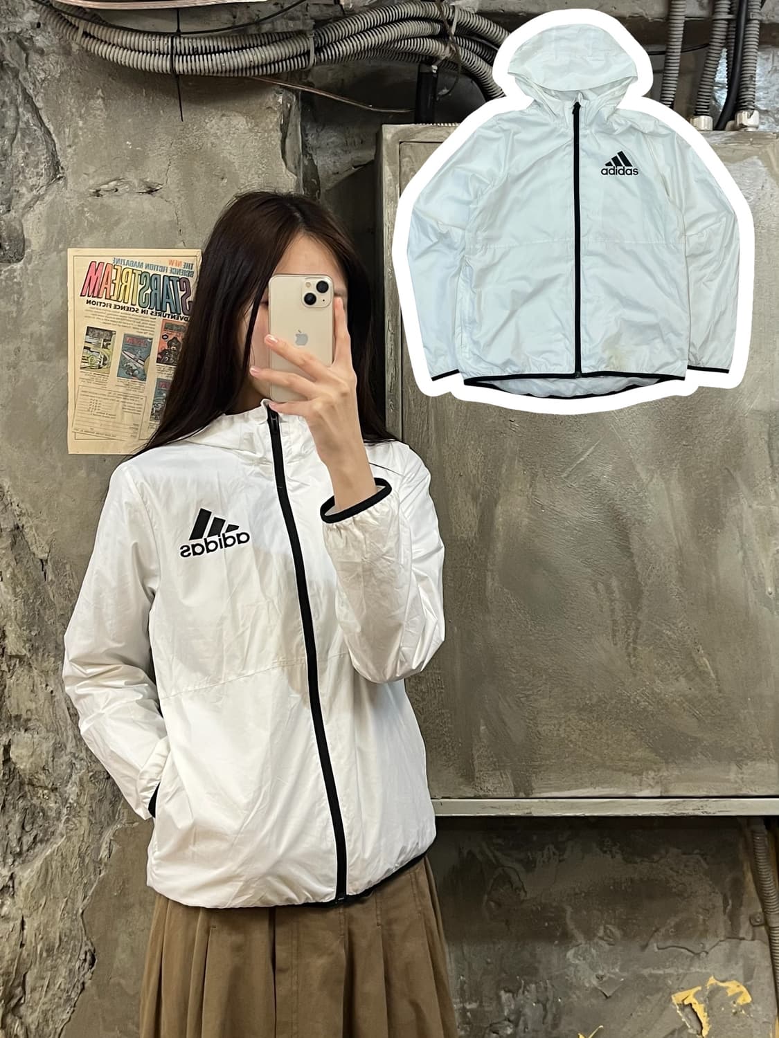 아디다스 바람막이 화이트 #csz604 상품이미지1