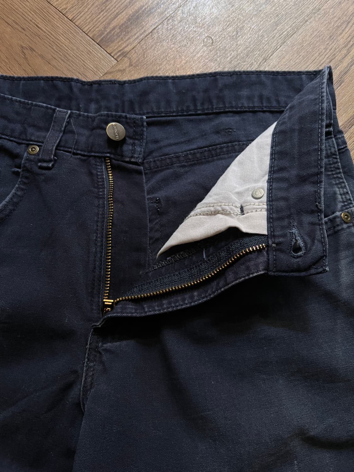 [32]칼하트 USA 빈티지 워싱 네이비 카펜터 워크 팬츠 상품이미지3