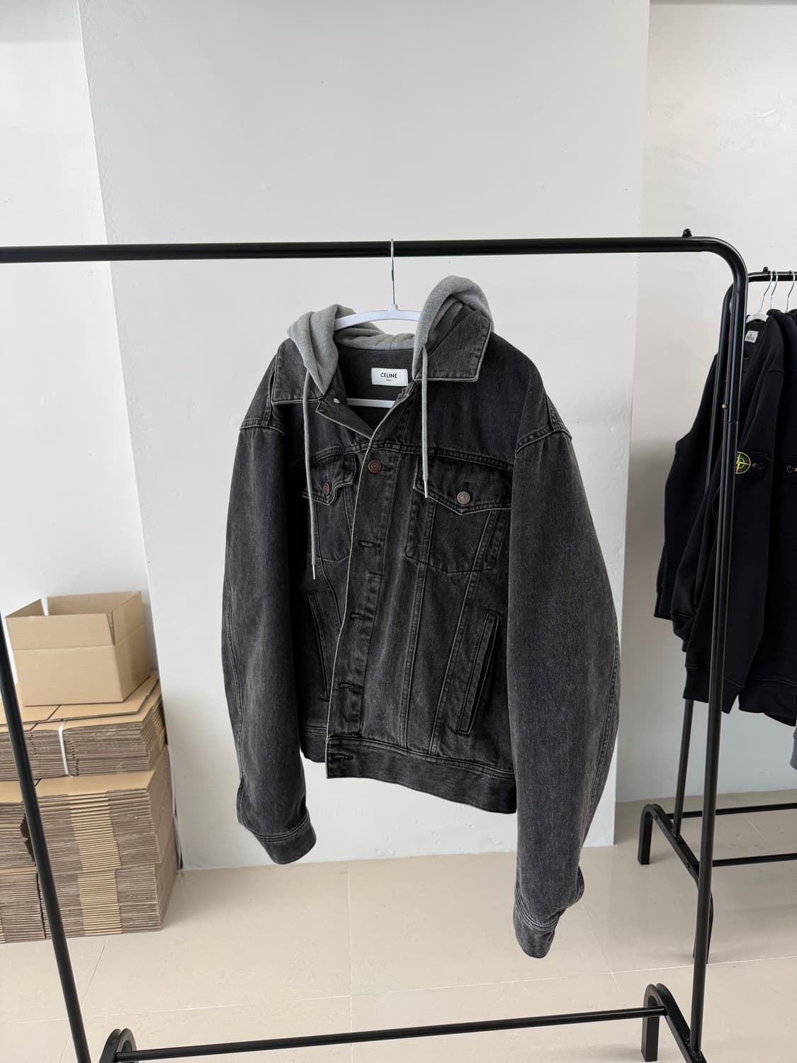 (L) 셀린느 후드로고 흑청자켓  상품이미지1