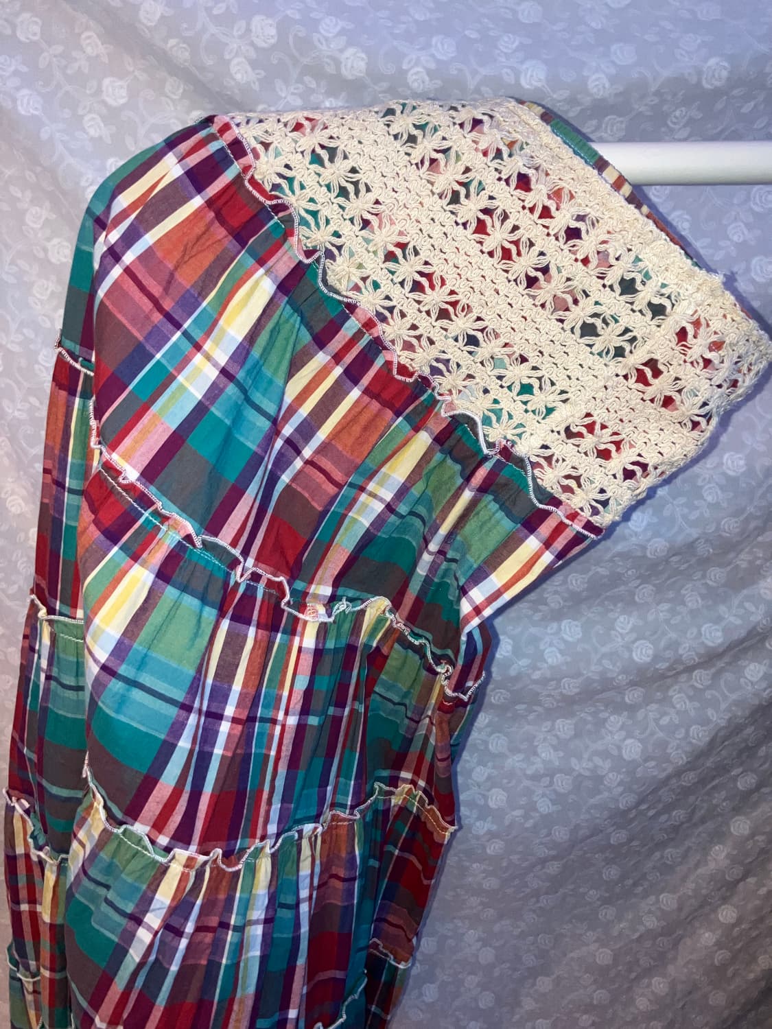 💌 Crochet Check Patch Skirt. 상품이미지2