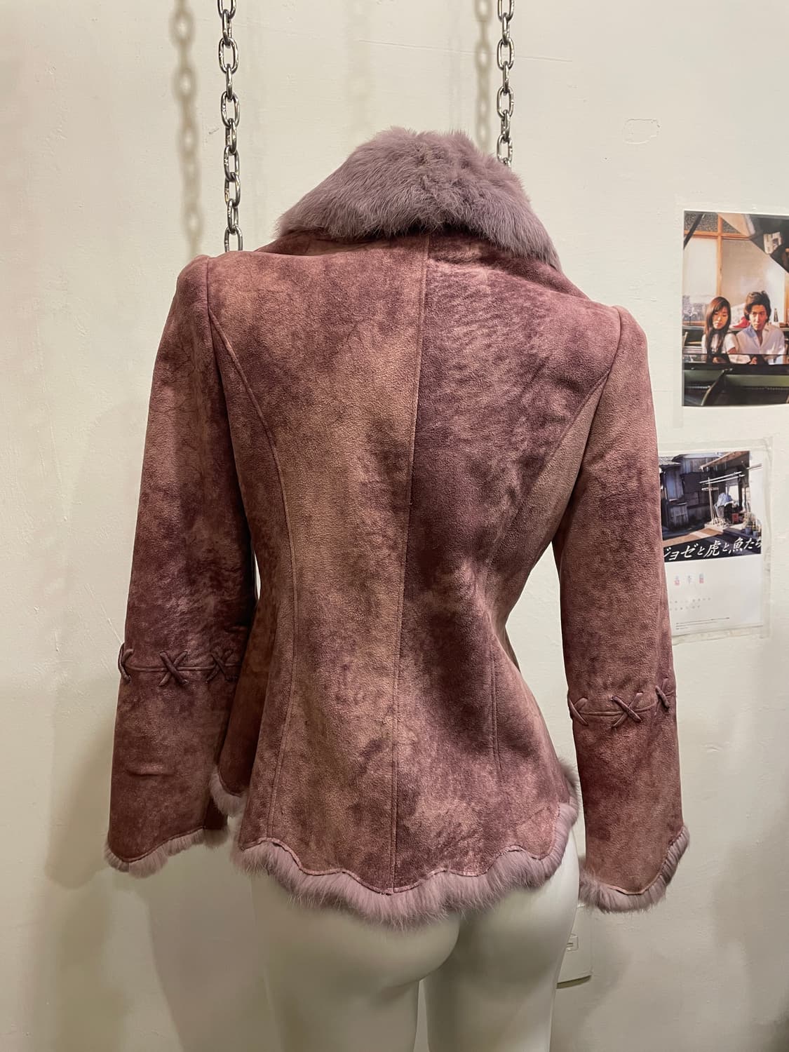 퍼플 퍼 핑크 무스탕 자켓 갸루 y2k 오리엔탈 상품이미지3