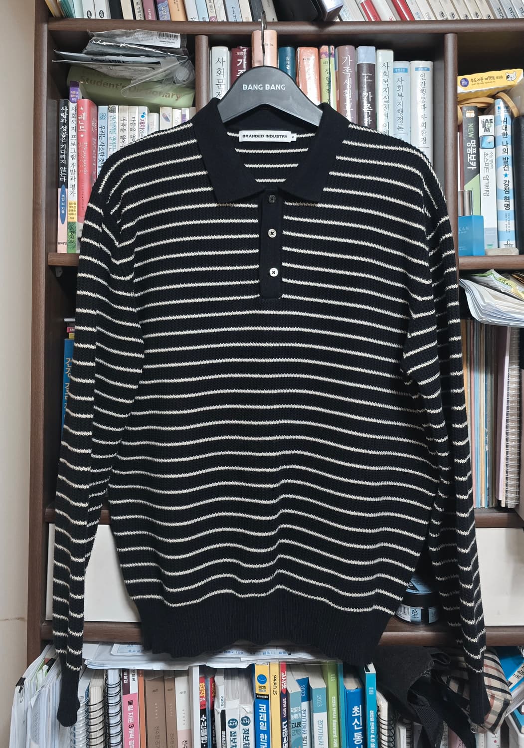 브랜디드 하드 트위스트 라운지 카라 코튼 니트 
M 상품이미지7