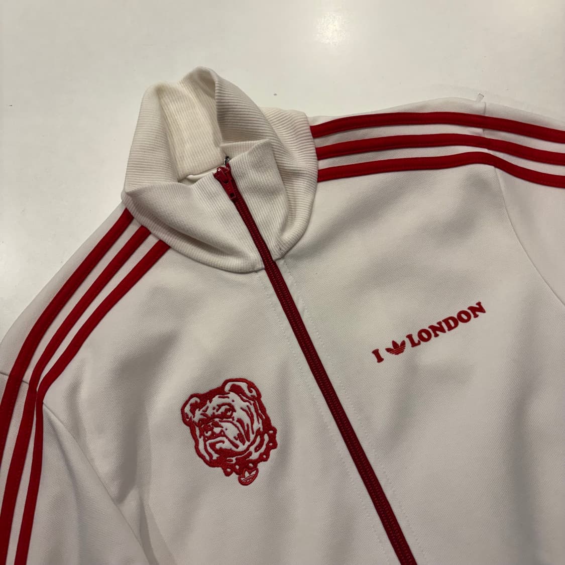 [95] 06s 아디다스 런던 트랙탑 져지 집업 화이트/레드 D714 상품이미지3