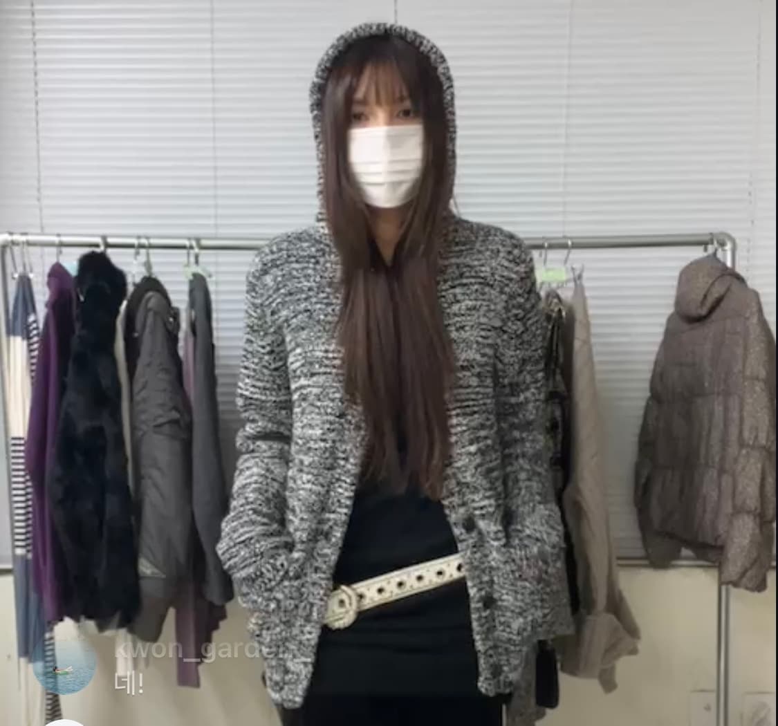 일본 빈티지 후드 니트 가디건 상품이미지4