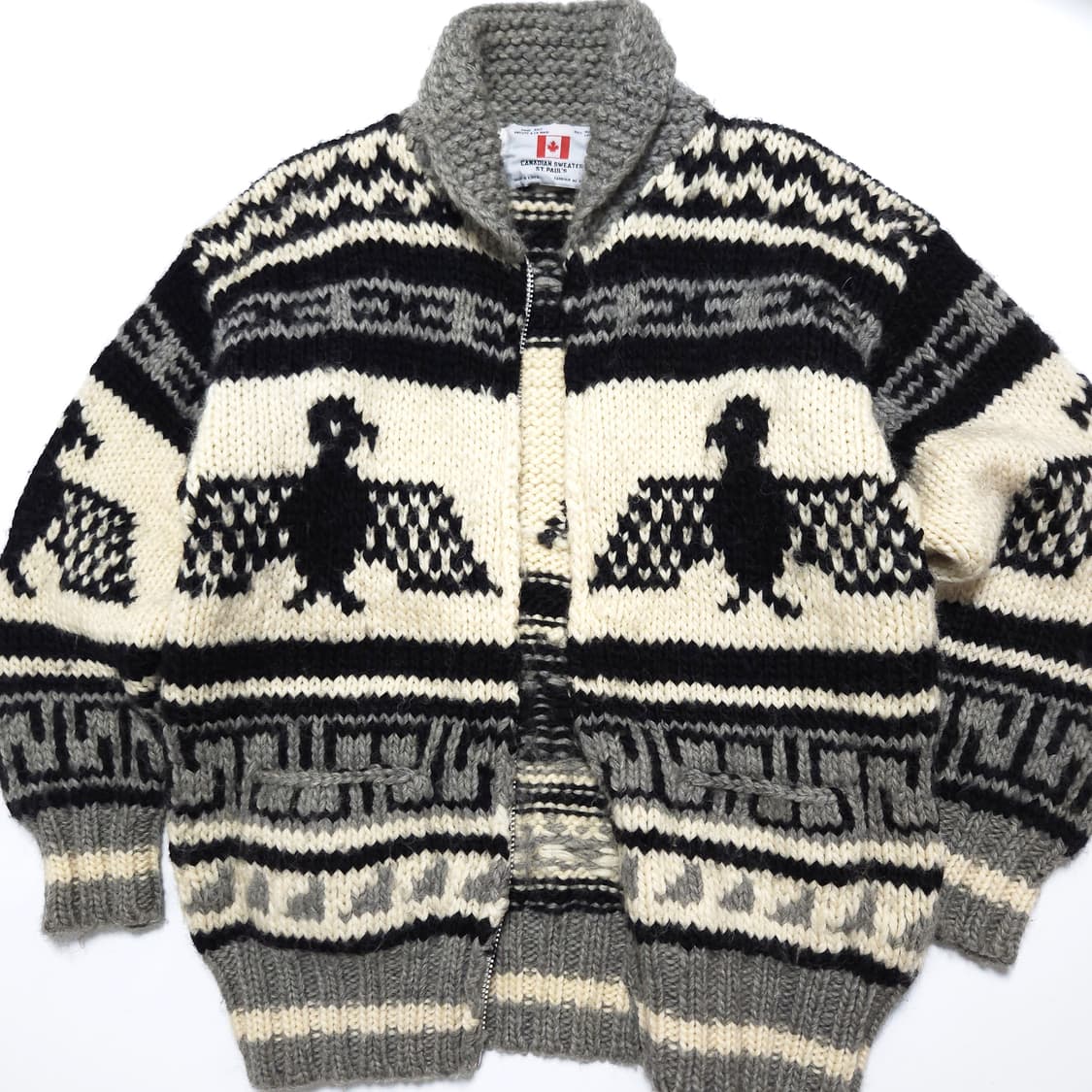 캐네디언 스웨터 90s 이글 코위찬 니트 집업 자켓 상품이미지2