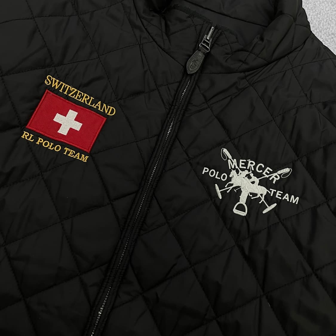 폴로 랄프로렌 스위스 패치워크 투웨이 리버시블 퀄팅 자켓 블랙 상품이미지4