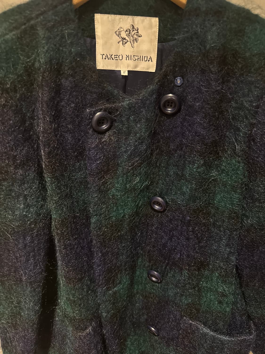 타탄체크 모헤어코트 상품이미지2