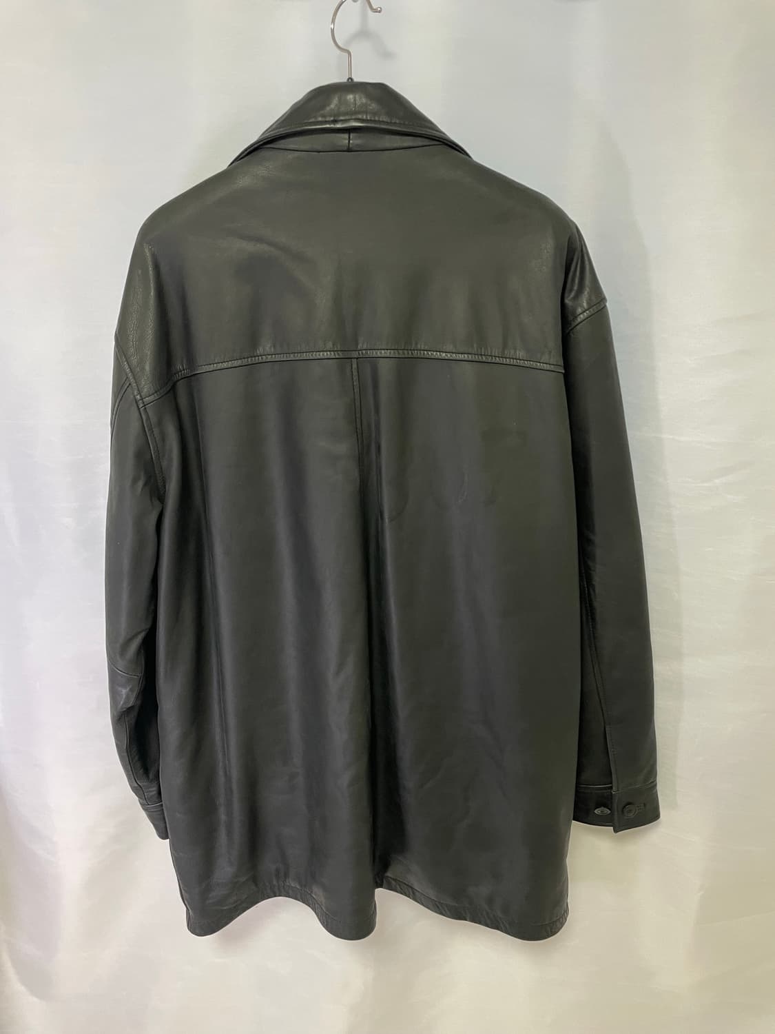 (XL) 90s 빈티지 올드갭 레더 카코트 블랙 상품이미지5