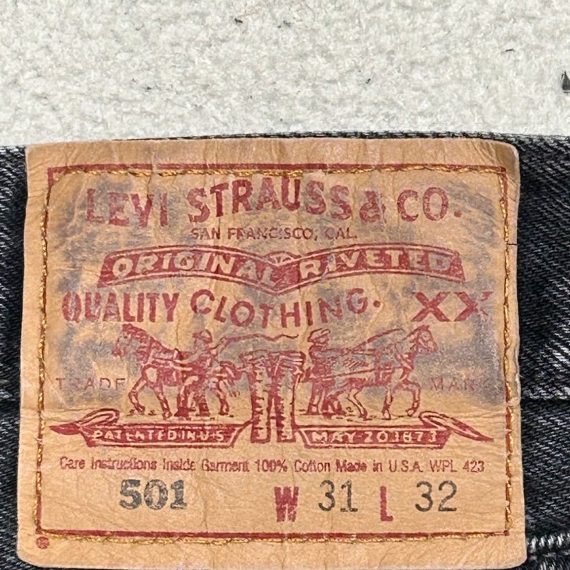 리바이스 501 버튼플라이 블랙 데님 팬츠 W 31 L 32 상품이미지6