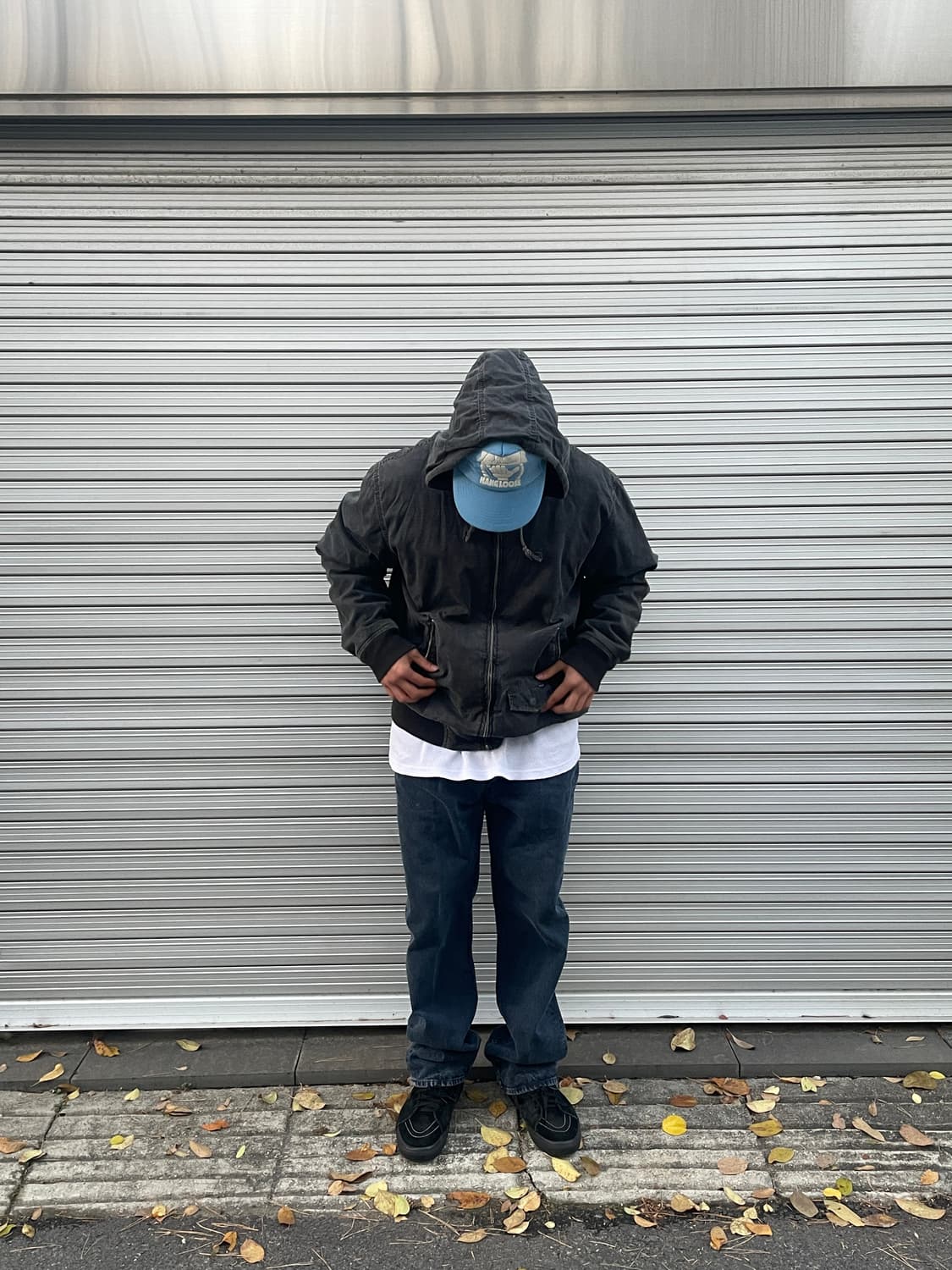 00s Stussy Canvas Faded Black Hood zip 상품이미지5