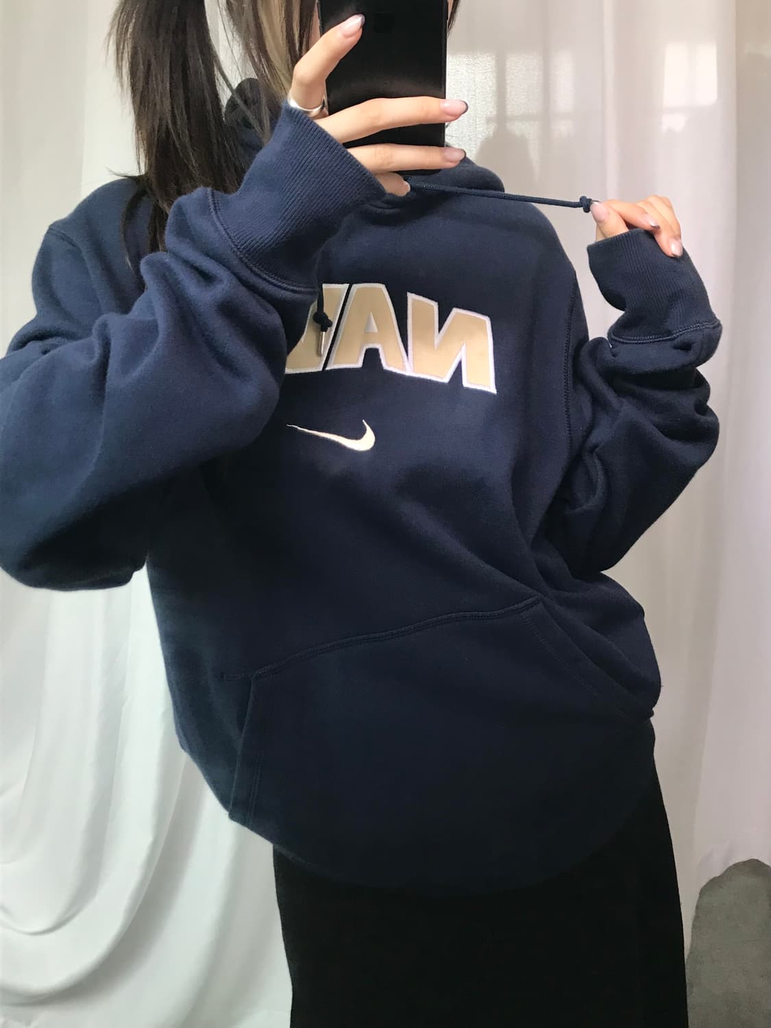 Nike 나이키 NAVY 스우시 네이비 후드티 상품이미지2