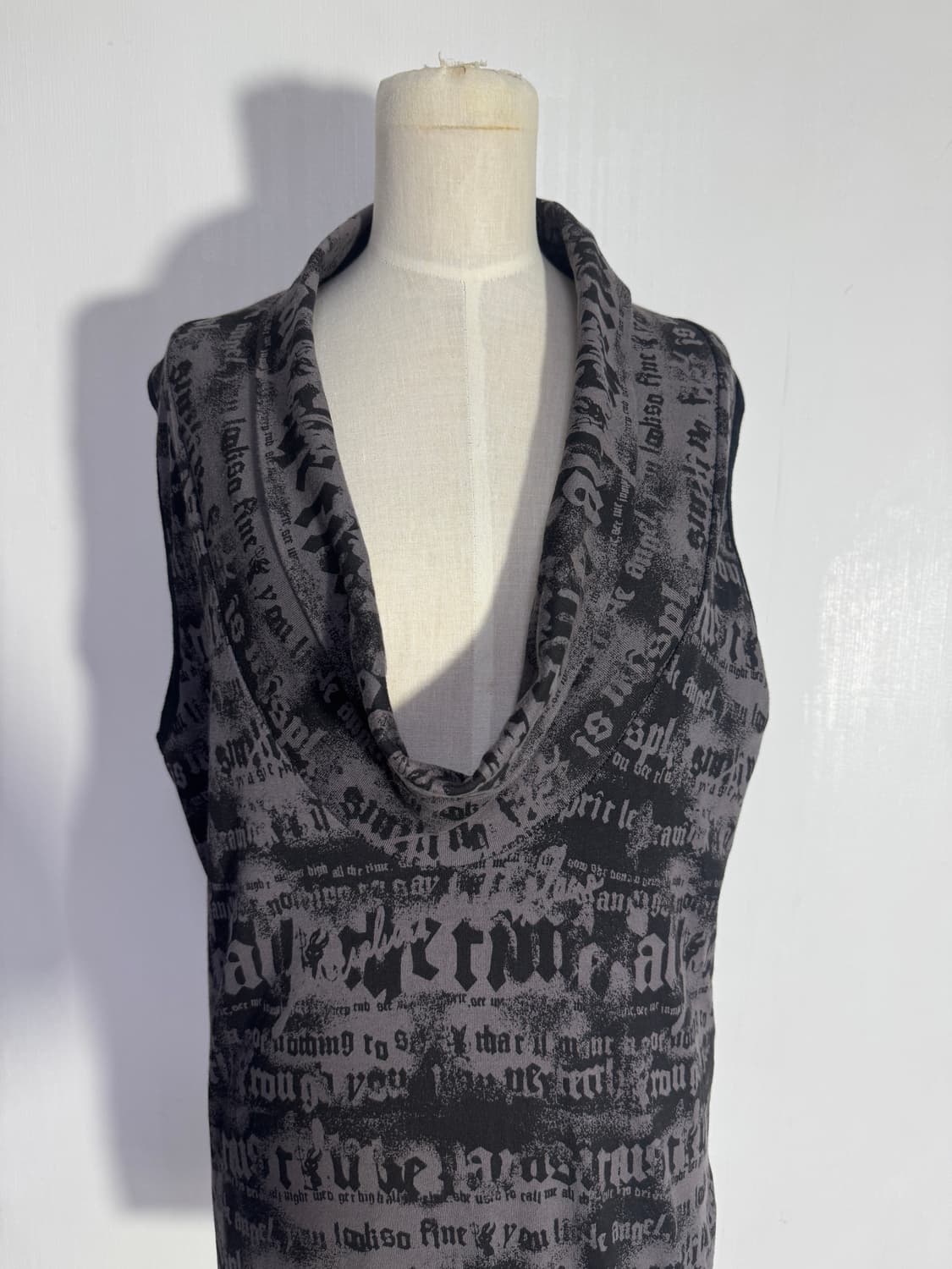 알곤퀸즈 레터링 슬리브리스 탑 y2k vkei 하라주쿠 펑크 상품이미지4