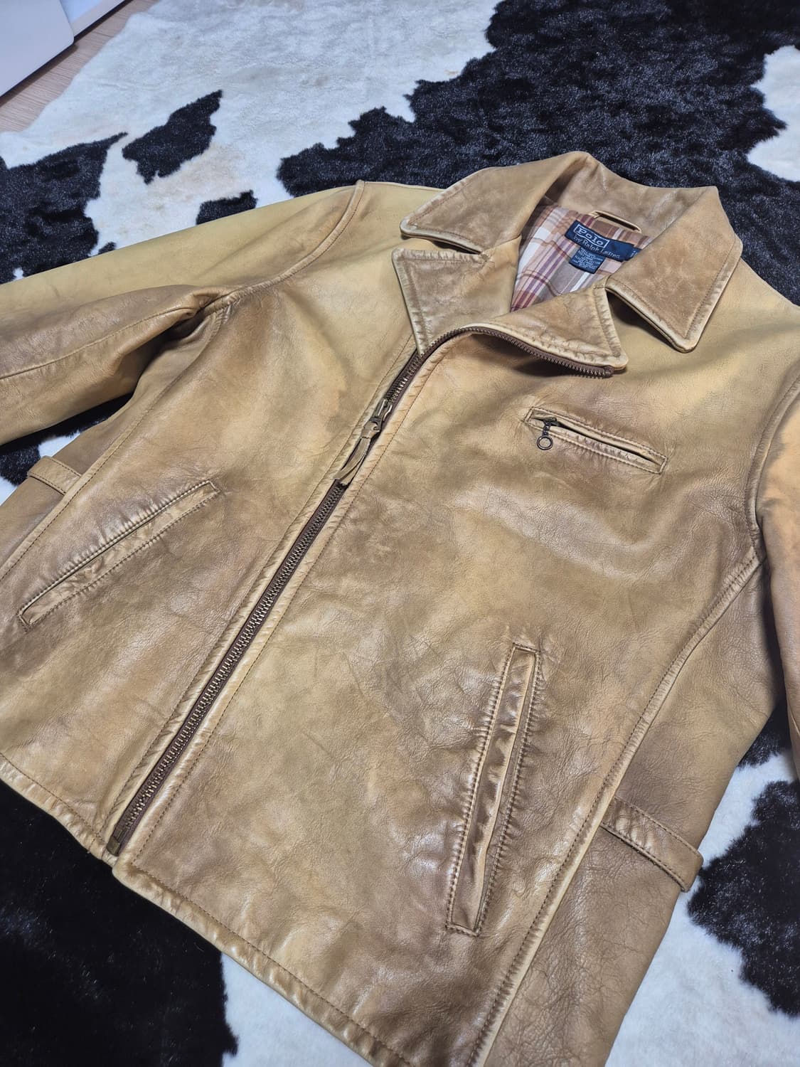 폴로 랄프로렌 에이징 레더 라이더 자켓 L 상품이미지2