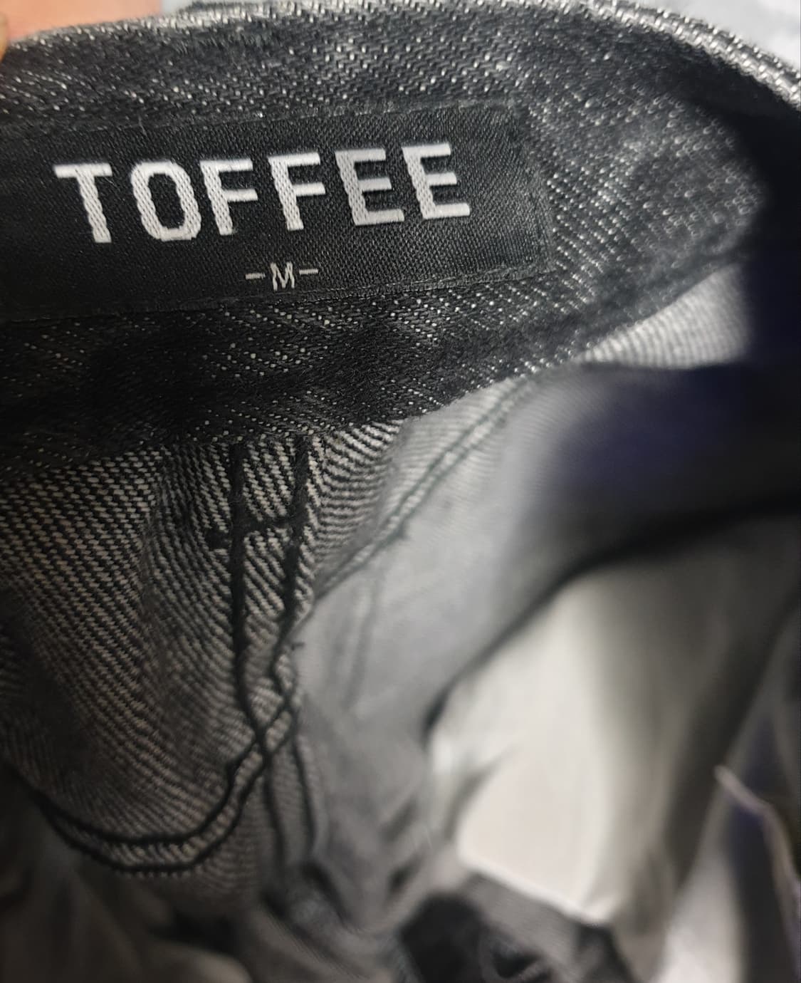 토피 빈티지 워싱 세미와이드 데님팬츠 흑청 (M) 상품이미지4