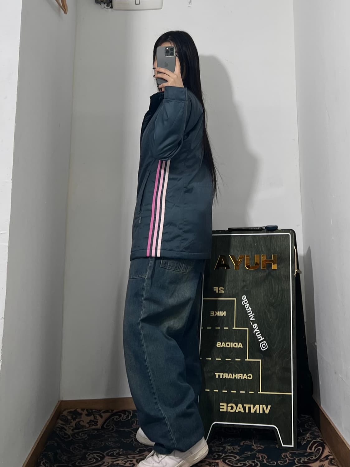 아디다스 핑크 삼선 바막 자켓 S  상품이미지5
