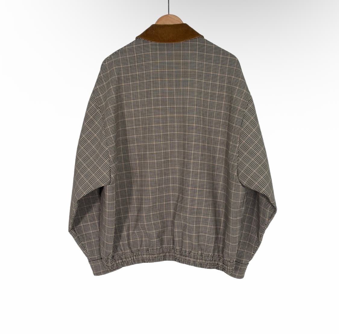 [40] 미우미우 25ss 더블 체크 위브 오버핏 울 블루종 자켓 브라운 상품이미지3