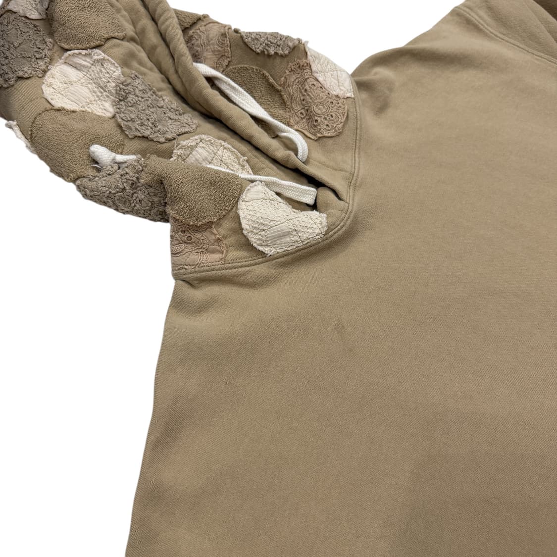 아노니모아노니마 패치워크 스웻 후드티 베이지 2 상품이미지10