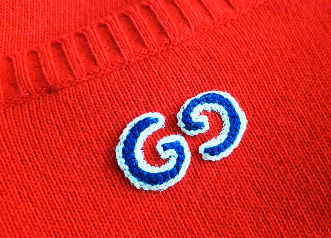 구찌 GG 로고 레드 가디건 상품이미지3