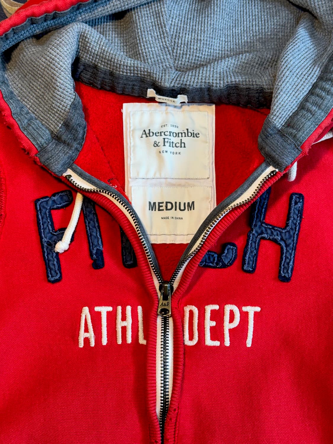 아베크롬비 와플 로고 후드집업 상품이미지2