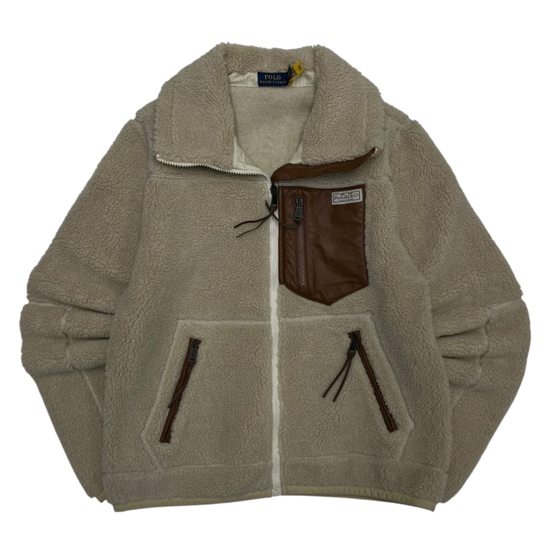 폴로 랄프로렌 브라운레더 포켓 베이지 뽀글이 자켓 S 상품이미지3