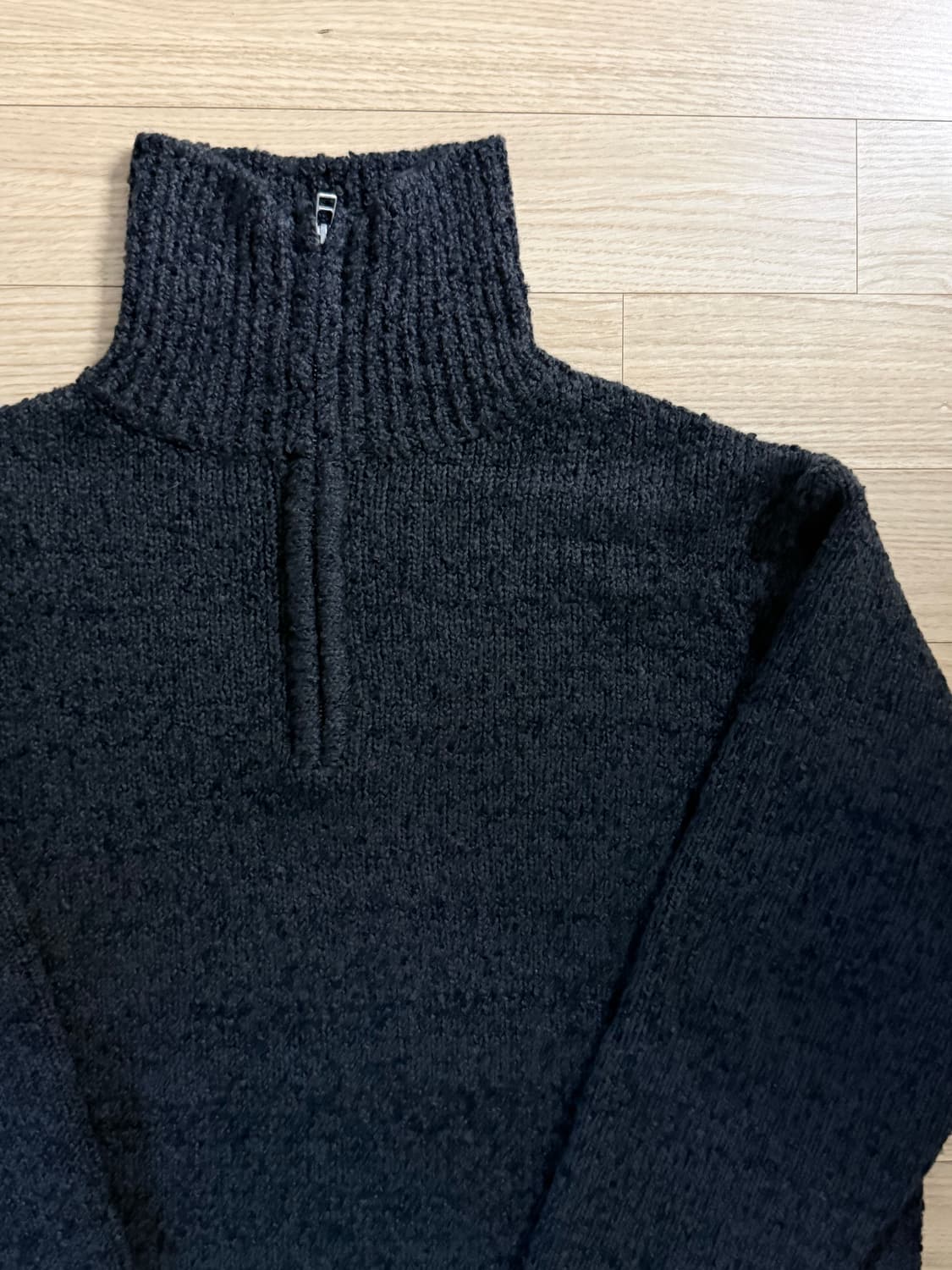 999휴머니티 울 부클 하프 집업 (그레이/블랙) 상품이미지2