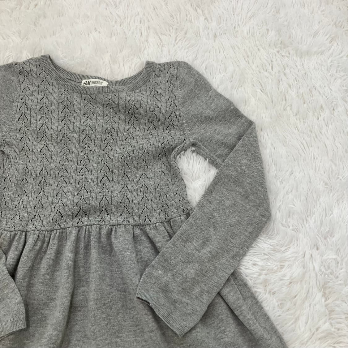 빈티지 그레이 레이스 니트 원피스 y2k 스트릿 갸루 펑키 일본빈티지 상품이미지4