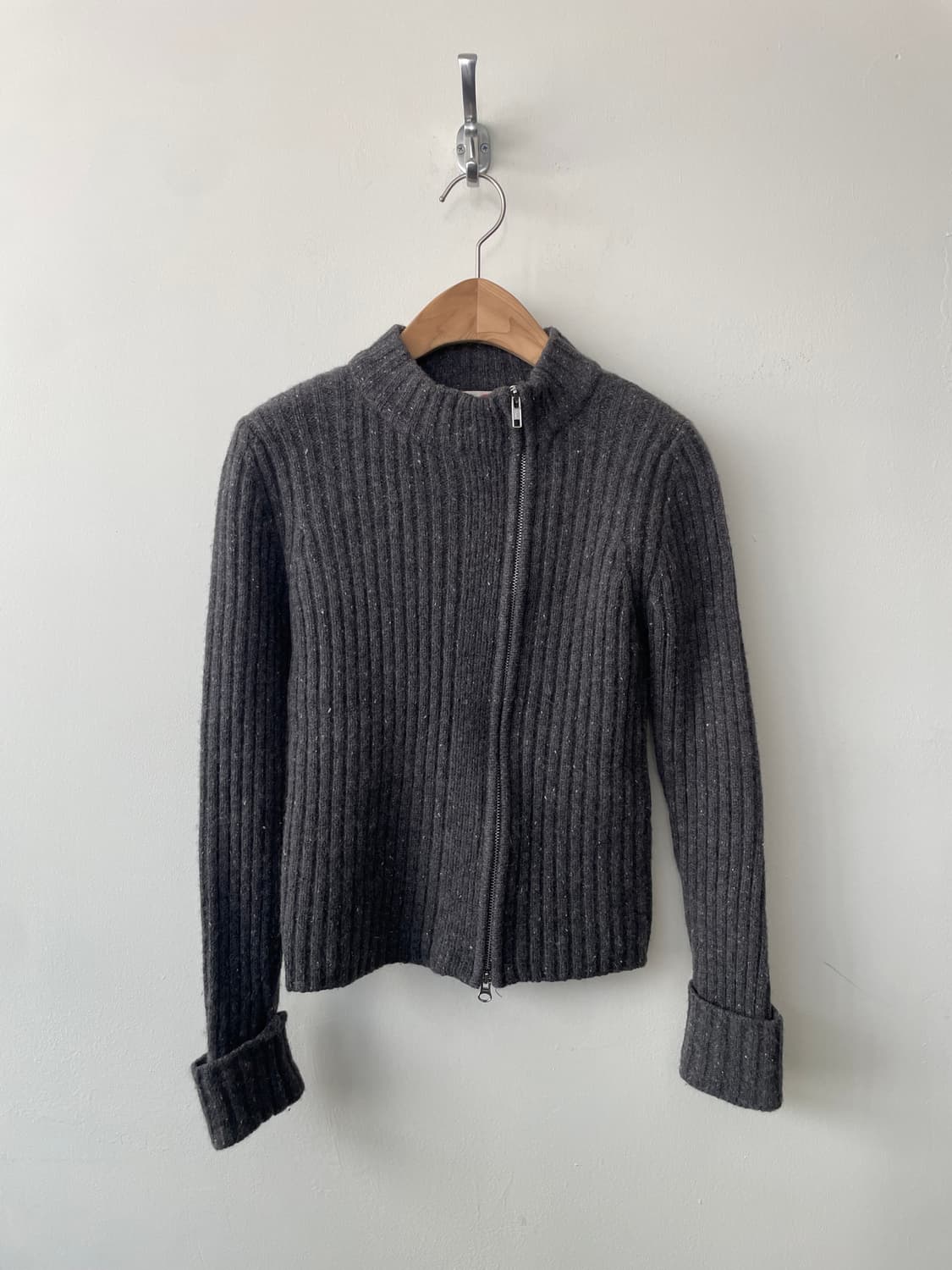 vintage side two way zip-up cardigan 상품이미지2