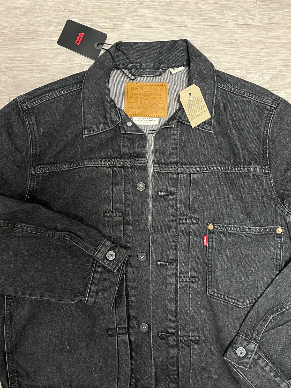 (새상품) 리바이스 프리미엄 라인 타입1 1세대 블랙 데님 트러커 자켓 상품이미지3