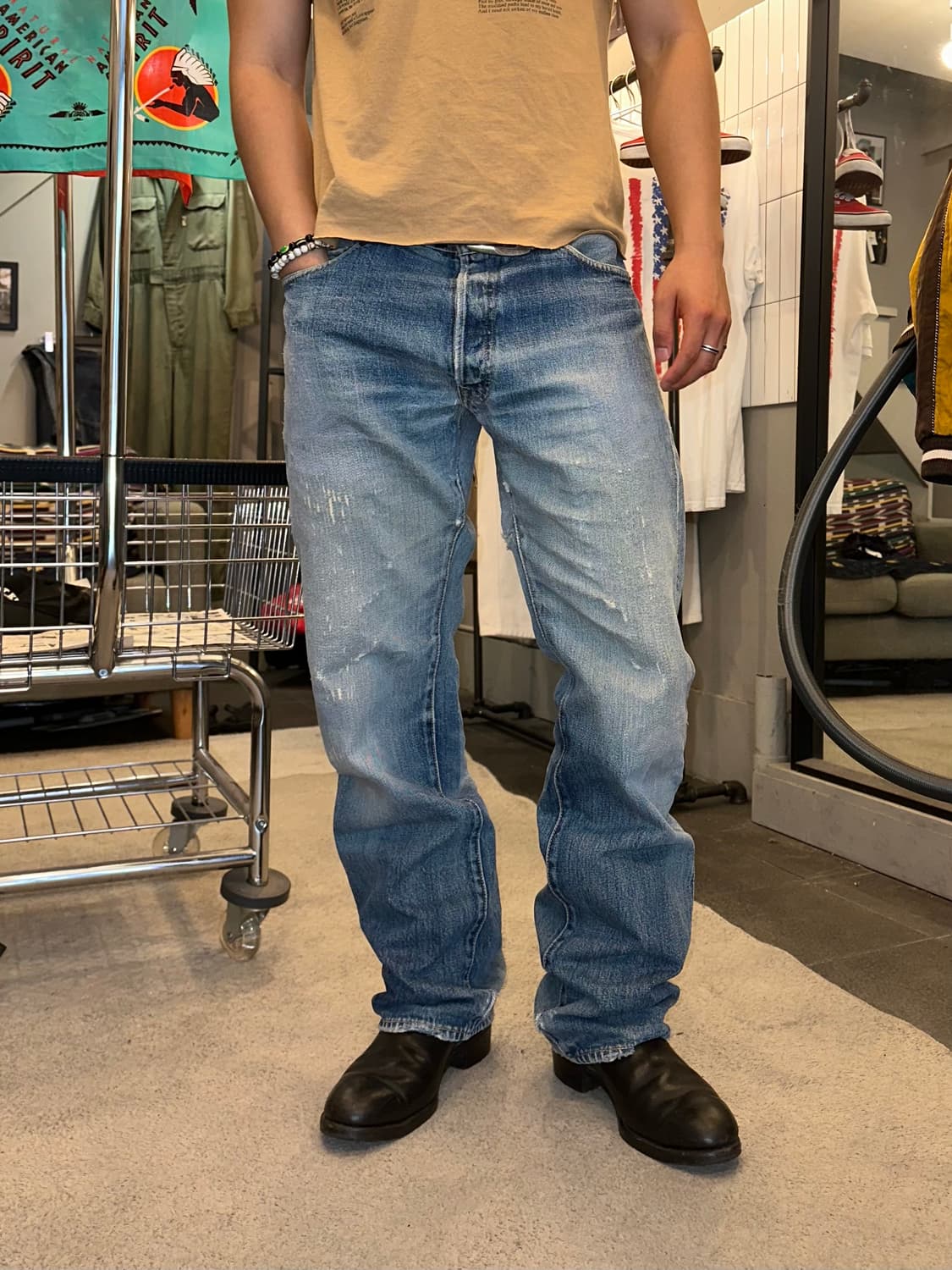 Denime repair detail denim washed pants 상품이미지1