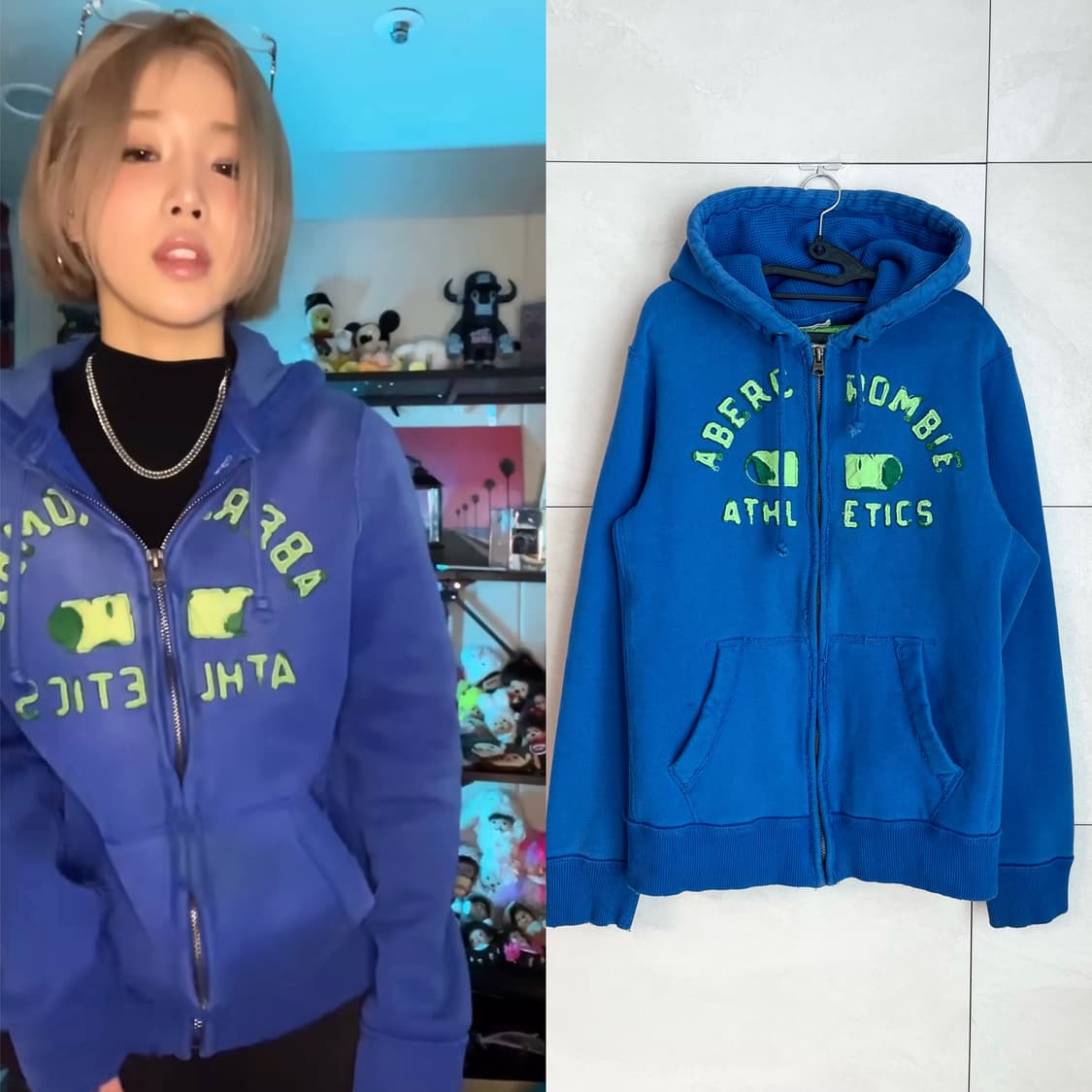 [XL] 아베크롬비 영파씨 선혜 스펠로고 후드집업 상품이미지1