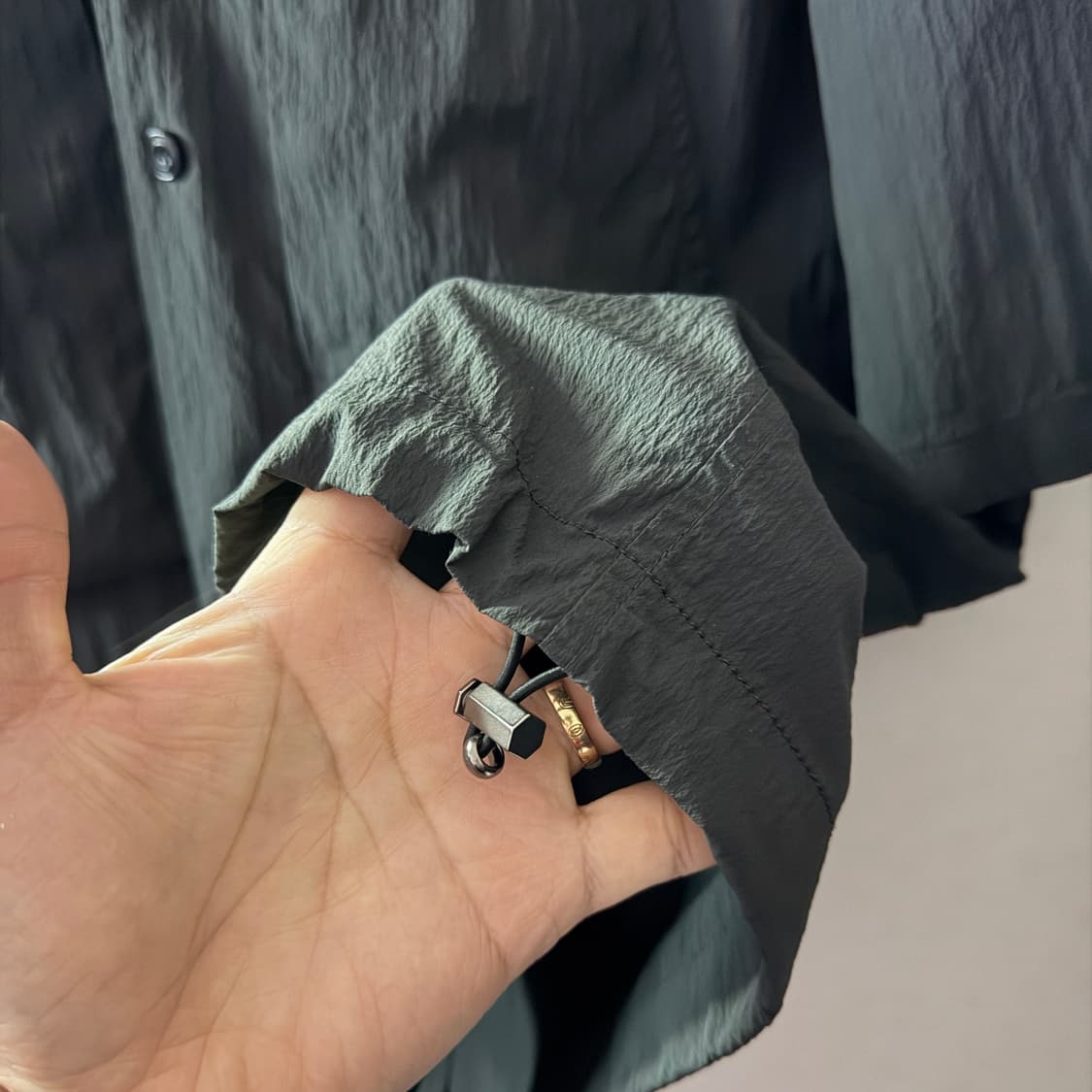 시스템옴므 남성 포켓 나일론 반팔셔츠 오버핏 100  상품이미지5