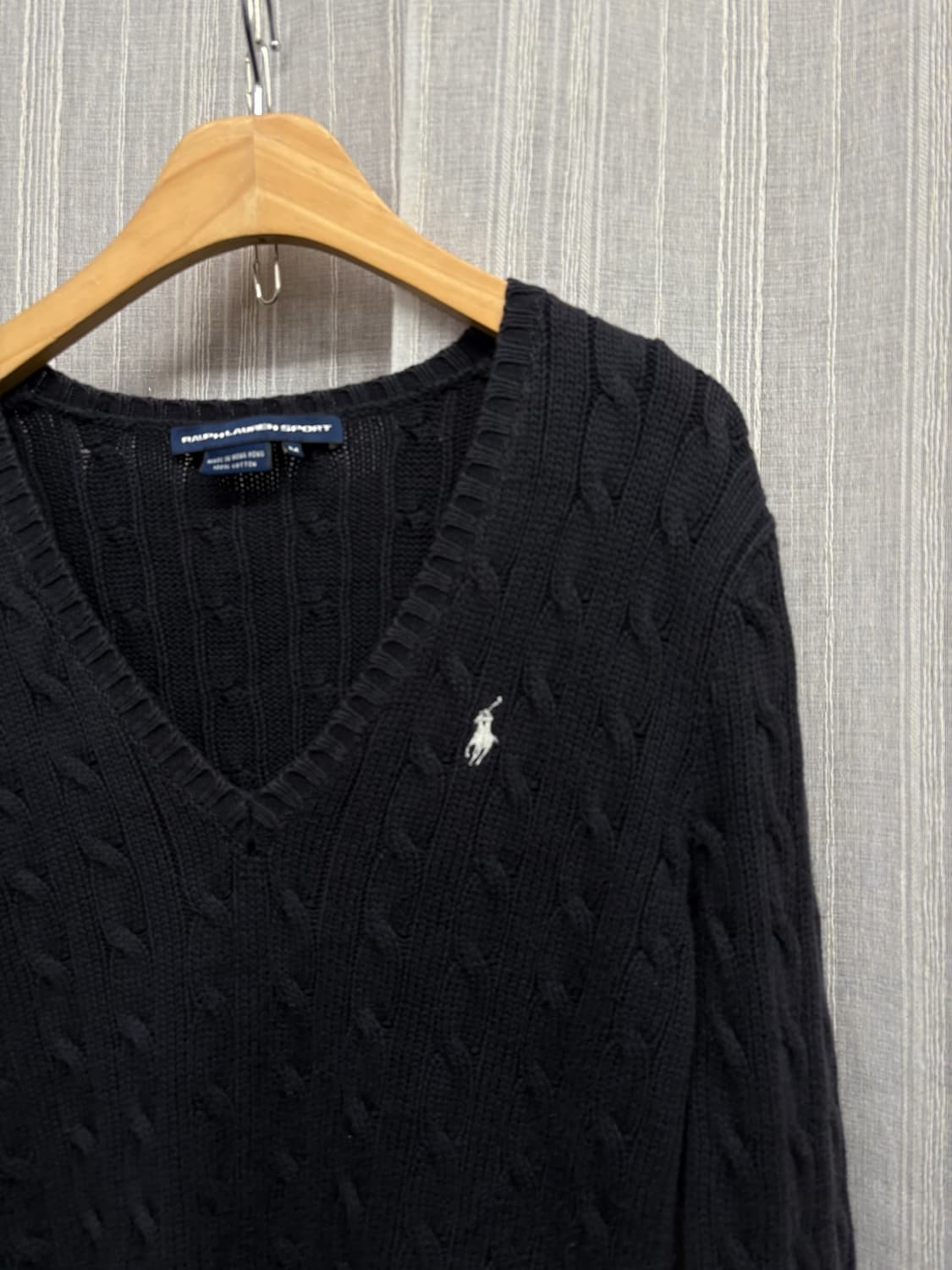 폴로 랄프로렌 케이블 니트 코튼 브이넥 스웨터 상품이미지3