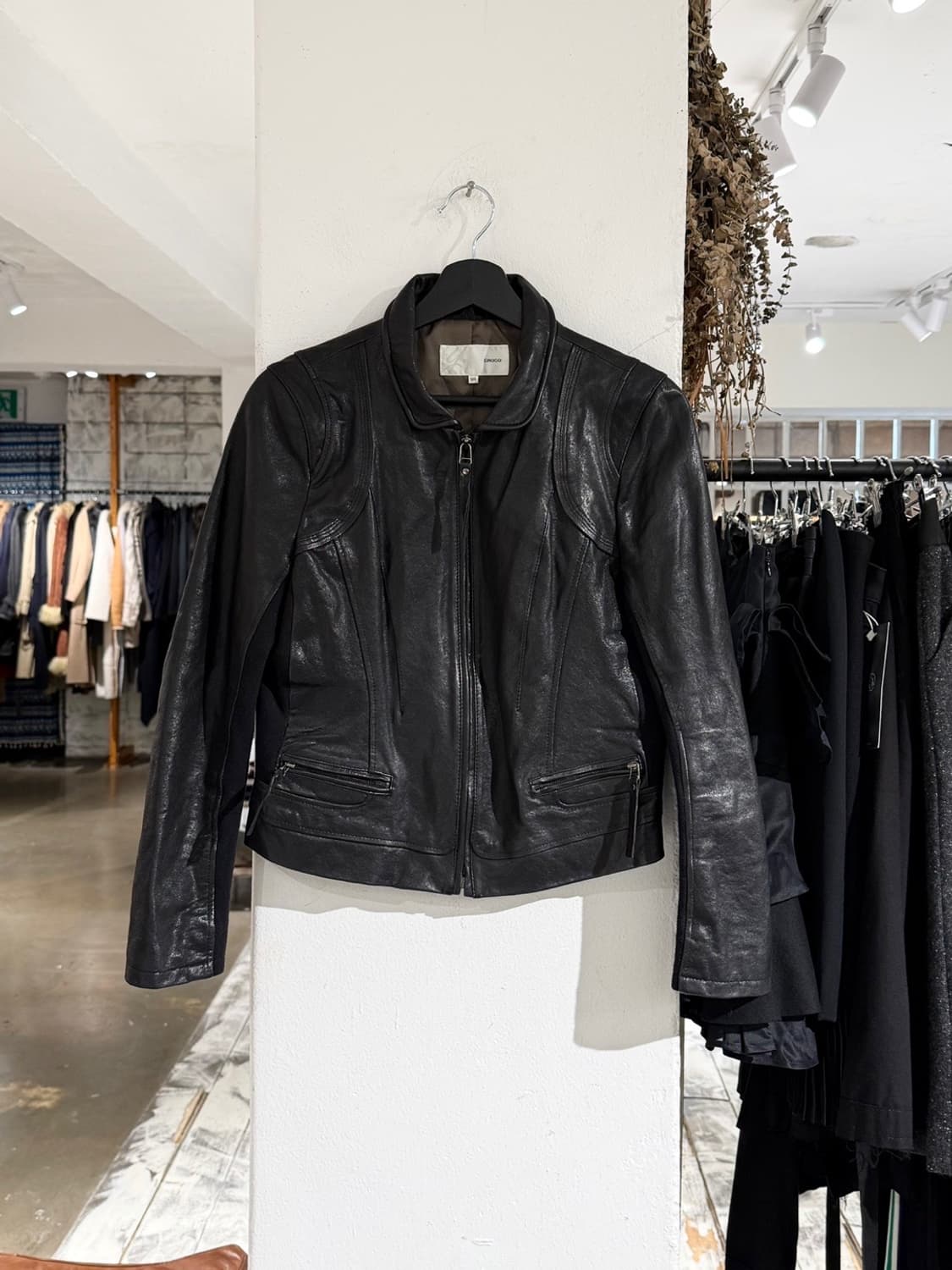 크로코 블랙 램스킨 집업 레더 라이더 자켓  상품이미지1