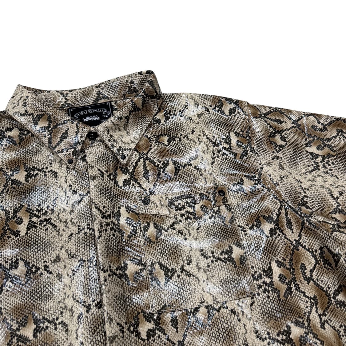 배드블러드 바이퍼 로고 레더 숏슬리브 반팔 셔츠 L 상품이미지2