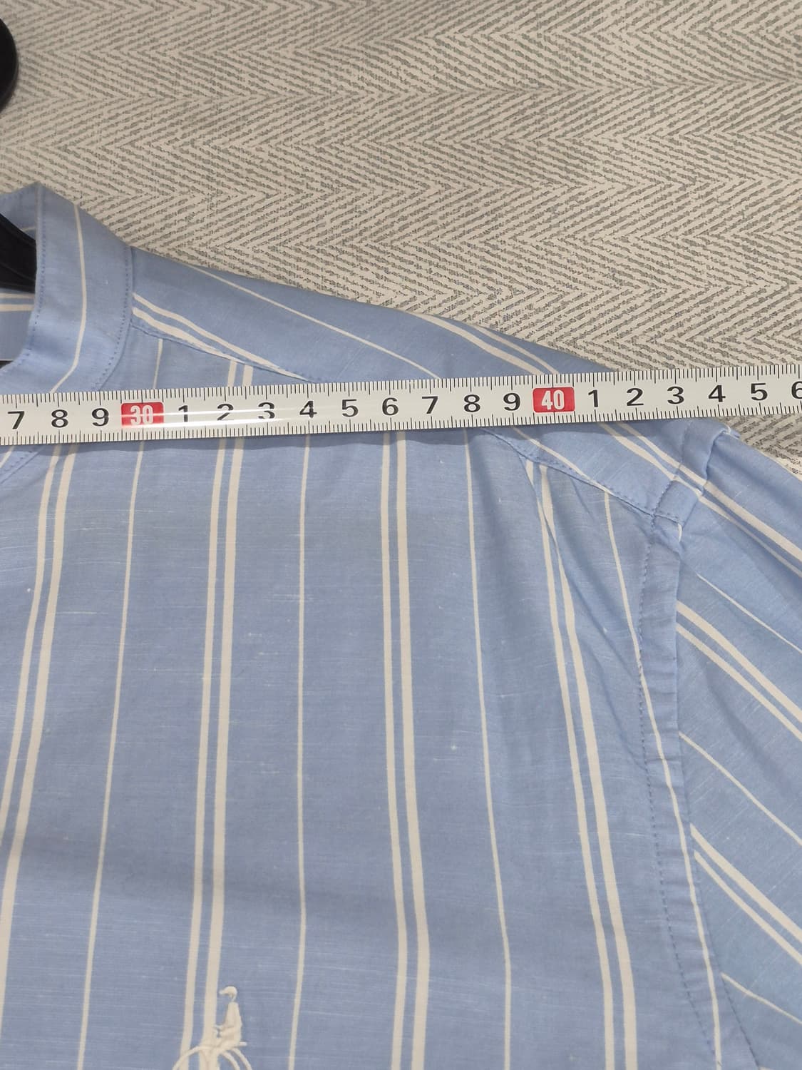 빈폴 스트라이프 헨리넥 셔츠 남성 100 블루 상품이미지7