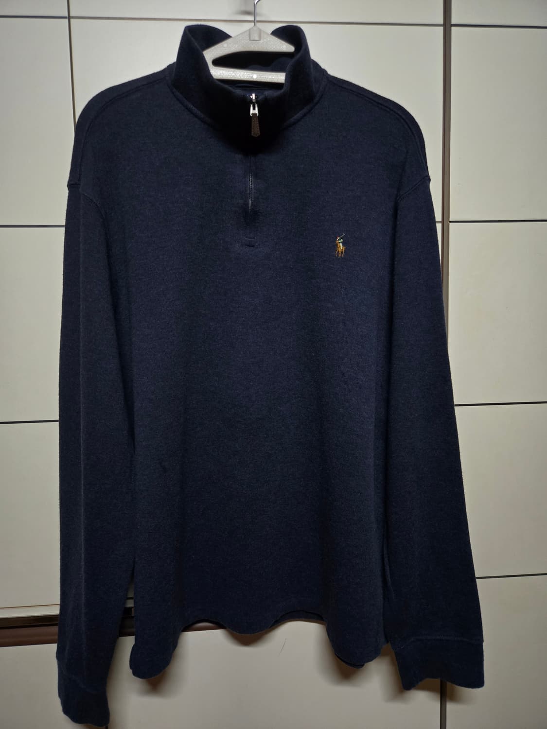 폴로 랄프로렌 네이비 멀티포니 오버핏 하프 집업 상품이미지1