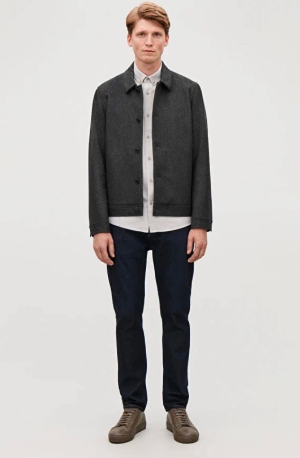 COS 코스 숏 울 자켓 다크 그레이 XL 상품이미지4