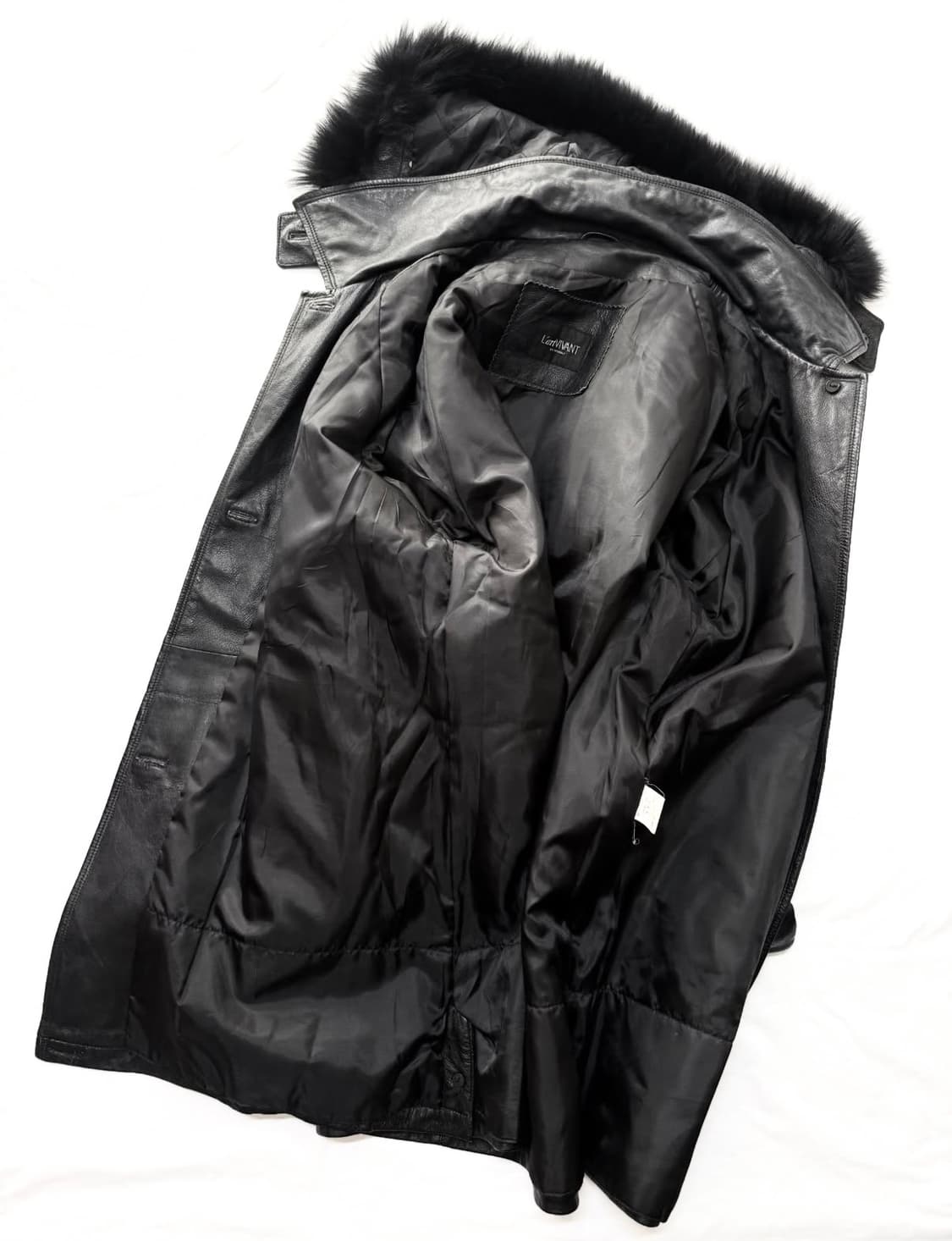 Lart Vivant - 후디드 퍼 레더 코트 상품이미지7