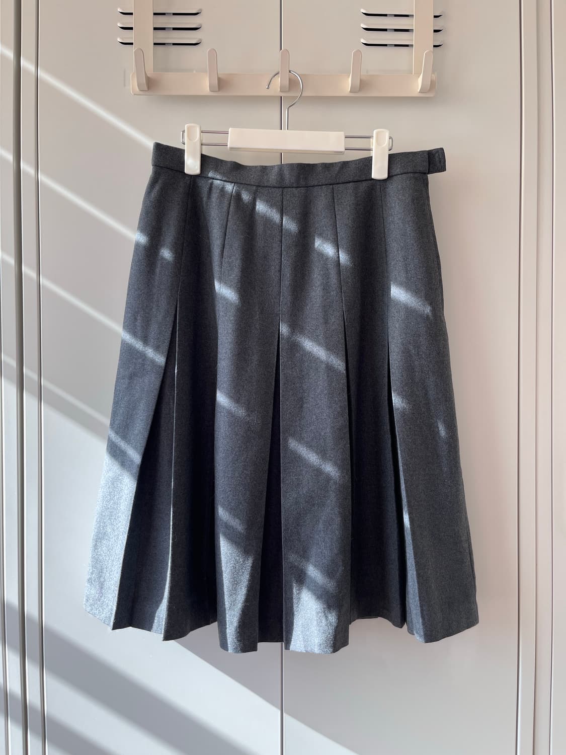 imaginab 그레이 플리츠 주름 울 롱스커트 상품이미지2